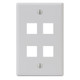 Classic Faceplate with 4 Ports for EZ®/HD Style in Single Gang - White, 25-Pack IC107F4CWH Classic Faceplate with 4 Ports for EZ®/HD Style in Single Gang - White, 25-Pack IC107F4CWH